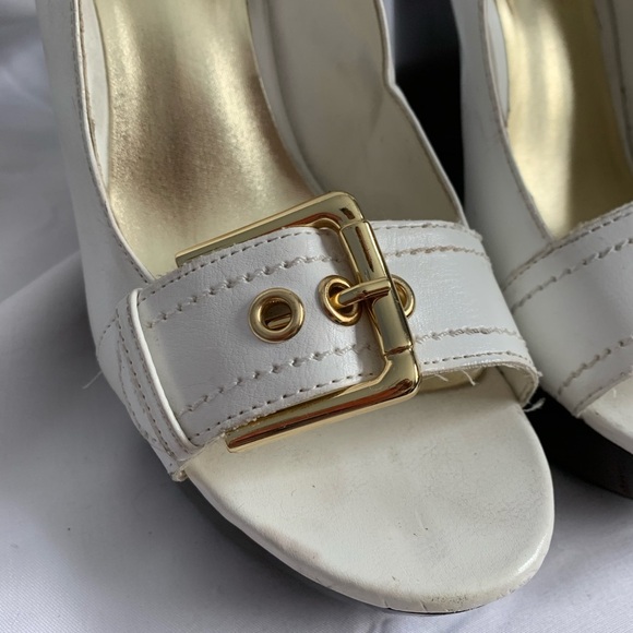 Nine West White Peep Toe Wedge - Picture 2 of 7